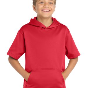 Sport-Tek® Youth Sport-Wick® Fleece Short Sleeve Hooded Pullover