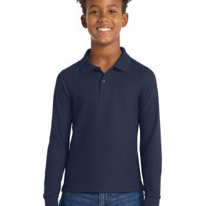 Port Authority® Youth Silk Touch™ Long Sleeve Polo