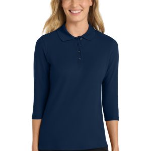 Port Authority® Women's Silk Touch™ 3/4-Sleeve Polo