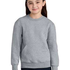 Port & Co™ Youth Core Fleece Crewneck Pocket Sweatshirt