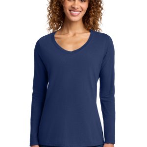 Port & Co™ Women's Long Sleeve Fan Favorite™ V-Neck Tee