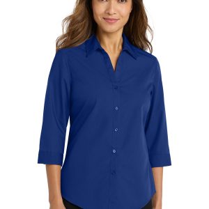 Port Authority® Women's 3/4-Sleeve Carefree Poplin Shirt
