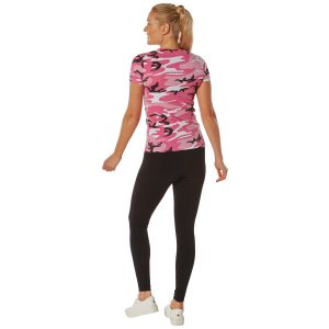 Women's Long Length Camo V-Neck T-Shirt