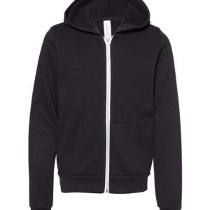 Bella & Canvas Youth Sponge Fleece Full-Zip Hoodie Sweatshirt
